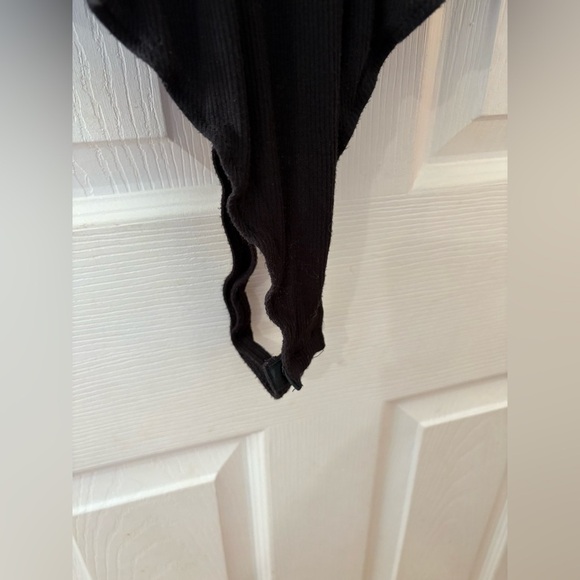 Free People Ava puff sleeve bodysuit black ribbed size medium - Picture 5 of 12